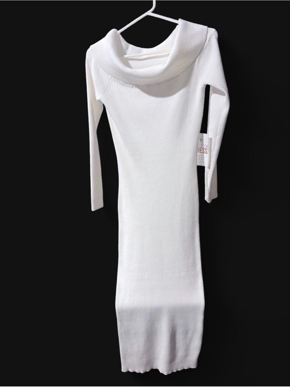 J for Justify Cream Ribbed Sweater Dress